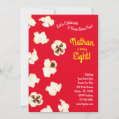 Invitation Popcorn Movie Theatre Anniversaire de enfant Party (Devant)