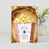 Invitation Popcorn pour enfants doux Anniversaire (Debout devant)