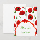 Invitation Poppies (Devant / Derrière)