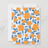 Invitation Poppies d'aquarelle et Motif Feuille (Dos)