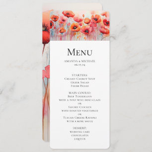 Invitation Poppies d'aquarelle rouge dans un Mariage de champ