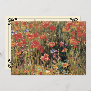 Invitation Poppies de Robert Vonnoh, Impressionnisme Vintage