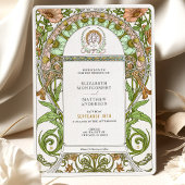 Invitation Poppies et marguerites Art Nouveau Mariage