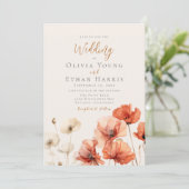 Invitation Poppies et Mariages Fleur sauvage (Debout devant)