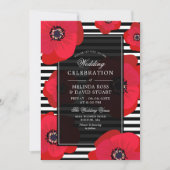 Invitation Poppies et tripes - Mariage noir et rouge (Devant)