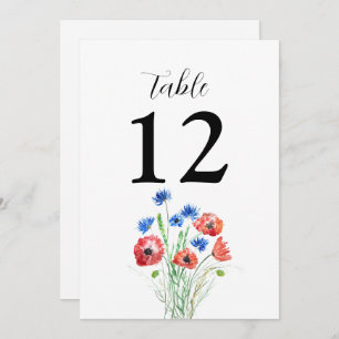 Invitation Poppies Fleurs de Cornouailles Floral Rustique Mar
