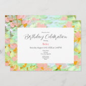 Invitation Poppies roses Abstraites (Devant / Derrière)