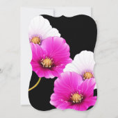 Invitation Poppies roses floral Noir fête d'anniversaire (Dos)