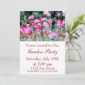 Invitation Poppies rouges et roses (Debout devant)