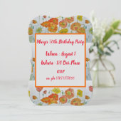 Invitation Poppies rouges Orange Floral 50e anniversaire Invi (Debout devant)