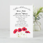 Invitation Poppies rouges Poppy Élégant Floral Rustique Maria (Debout devant)