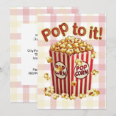 Invitation Poppin' avec Style - "Pop to it!" (Devant / Derrière)