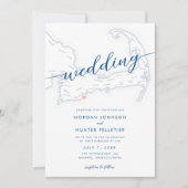Invitation Popponesset moderne minima Inn Map Mariage (Devant)