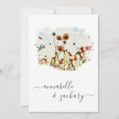 Invitation ** POPPY Floral RSVP - Code QR AR9 Mariage (Devant)