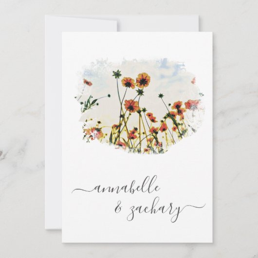 Invitation ** POPPY Floral RSVP - Code QR AR9 Mariage (Devant)