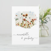 Invitation *~* POPPY Floral RSVP - QR code AR9 Mariage Invi (Debout devant)