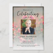 Invitation Poppy Flowers Celebration of Life Photo, Funeral (Devant)