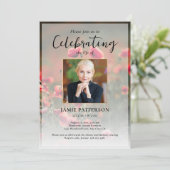 Invitation Poppy Flowers Celebration of Life Photo, Funeral (Debout devant)