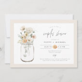 Invitation POPPY Rustic Fleur sauvage Mason Jar Couples Douch (Devant)