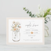 Invitation POPPY Rustic Fleur sauvage Mason Jar Couples Douch (Debout devant)