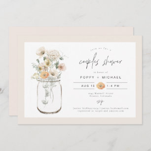 Invitation POPPY Rustic Fleur sauvage Mason Jar Couples Douch