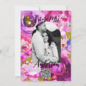 Invitation Pops de rose et violet floral vibrant Shower de ma (Dos)