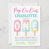 Invitation Popsicle 1er anniversaire Invitation, Pop on Over (Devant)