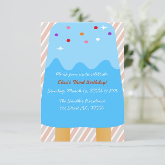 Invitation Popsicle Candyland (Debout devant)