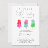Invitation Popsicle coloré Sweet Little Baby shower (Devant)
