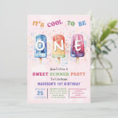 Invitation Popsicle Cool de fête un 1er anniversaire Invitati (Debout devant)