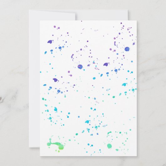 Invitation Popsicle de couleur pour aquarelle d'arc-en-ciel (Dos)