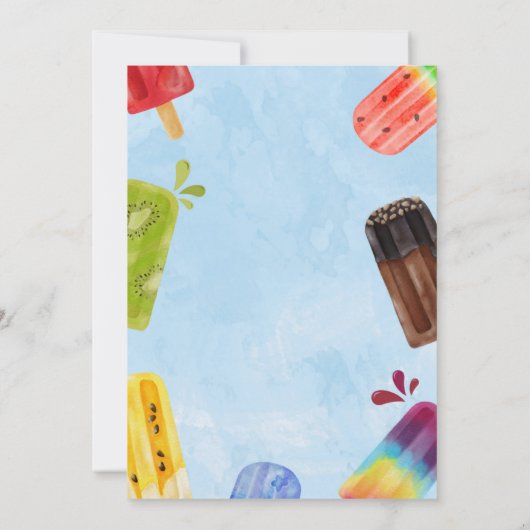 Invitation Popsicle Deux Cool Summer Boy 2e anniversaire (Dos)