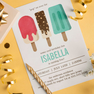 Invitation Popsicle fête d'anniversaire