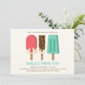 Invitation Popsicle fête d'anniversaire (Debout devant)