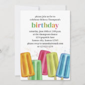Invitation Popsicle fête d'anniversaire d'été mignonne (Devant)