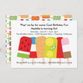 Invitation Popsicle fête d'été (Devant / Derrière)