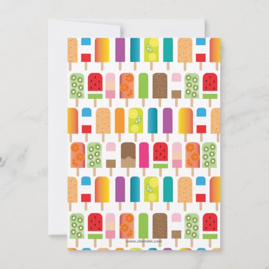 Invitation Popsicle fête d'été (Dos)