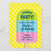 Invitation Popsicle glaces enfant été fête d'anniversaire (Devant / Derrière)