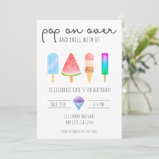 Invitation Popsicle Party (Debout devant)