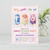 Invitation Popsicle Party Deux Cool 2e anniversaire Invitatio (Debout devant)