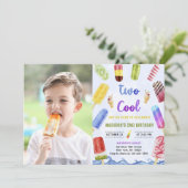 Invitation Popsicle Party Deux Cool 2e anniversaire Photo (Debout devant)