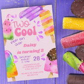 Invitation Popsicle Party Deux filles Cool 2e anniversaire
