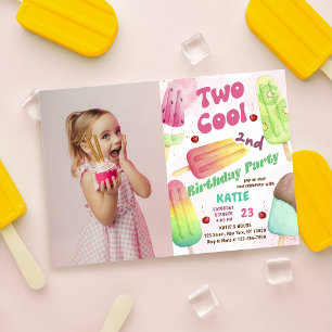 Invitation Popsicle Party Deux filles Cool 2e anniversaire Ph