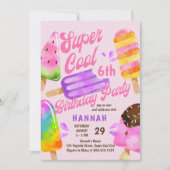 Invitation Popsicle Party N'importe quel âge filles Super Coo (Devant)