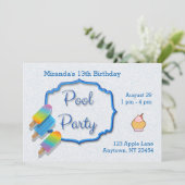 Invitation Popsicle Pool Party (Debout devant)