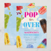 Invitation Popsicle Pop à la glace 1er 3e 4e 5e 6e (Devant / Derrière)