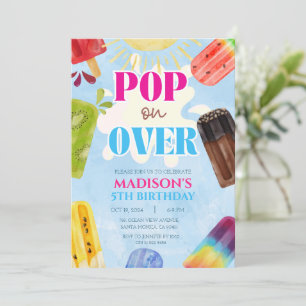 Invitation Popsicle Pop à la glace 1er 3e 4e 5e 6e