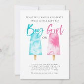 Invitation Popsicles Parti de la révélation de genre (Devant)