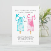 Invitation Popsicles Parti de la révélation de genre (Debout devant)