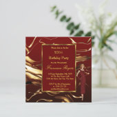 Invitation Populaire 50e anniversaire de fête Gold Bourgogne (Debout devant)